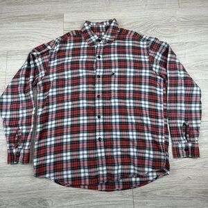 Vintage Polo Jeans Co.‎ Men's Red Green Plaid Shirt Size M Streetwear Y2K